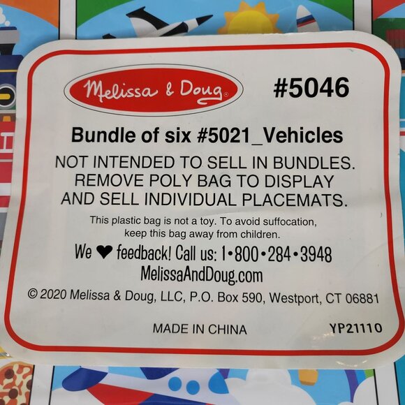 Melissa & Doug Learning Mat Vehicles lot Of 6 in The Sky On The Water On The Gro - Picture 5 of 6